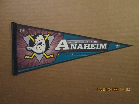 NHL Mighty Ducks Of Anaheim Vintage Circa 1990's Team Logo Hockey Pennant #1 Cover