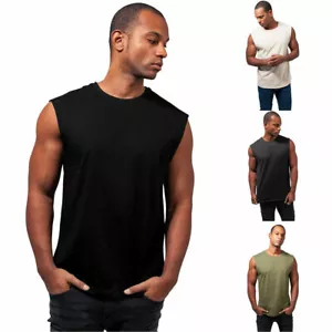 URBAN CLASSICS Maglia T-shirt uomo senza maniche con bordo aperto - Picture 1 of 10