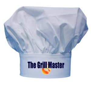 BBQ Chef Hat The Grill Master, Adjustable Professional Cooks Cap, Grilling Toque - Picture 1 of 3