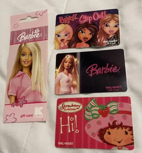 Lot of 4 BARBIE BRATZ STRAWBERRY SHORTCAKE Gift Card Collectibles NO CASH VALUE - Picture 1 of 2