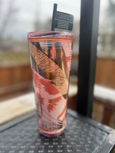 Starbucks 2024 Cold & Hot 24oz Pink metallic Tumbler Cup With Straw FALL RELEASE - Picture 1 of 6