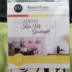 "Always Kiss Me Goodnight" Roommates New Peel & Stick Wall Decals Removable - Picture 1 of 10