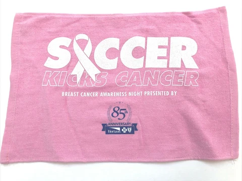 Pink Rally Towel Soccer Kicks Cancer Breast Cancer Awareness MLS Soccer Cover