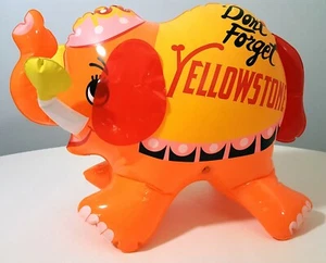 DON'T FORGET YELLOWSTONE VINTAGE INFLATABLE ELEPHANT ADVERTISING SOUVENIR VINYL - Picture 1 of 6