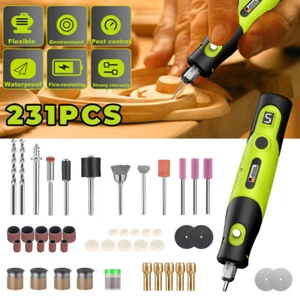 231 pcs Mini Electric Grinder Drill Engraving Pen Polishing Machine Rotary Tool - Picture 1 of 13