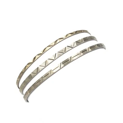 Set 3 braccialetti in argento 925 835 3 pezzi 21 cm gioielli massicci braccia... - Immagine 1 di 4