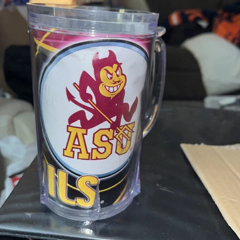 Arizona State University ASU Sundevils Beer Mug Stein Mug. Plastic Cover