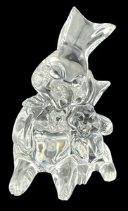 Vintage Waterford Crystal Rabbits Mother and Baby Figurine Bunny 3.5” - Picture 1 of 7