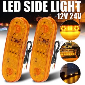 2X LED Side Marker Amber Light Clearance Light Flash Truck Trailer RV Waterproof