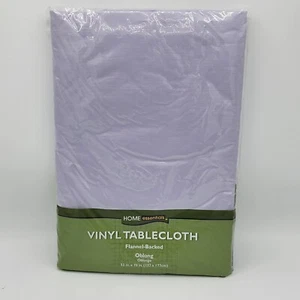 Vinyl Tablecloth Flannel Backed Oblong 52 X 70 Inch Disc. Easter Lavender Spring - Picture 1 of 4