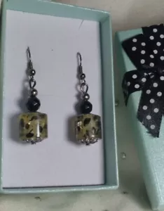 Black And Gunmetal Color Earrings Free Box 363 - Picture 1 of 6