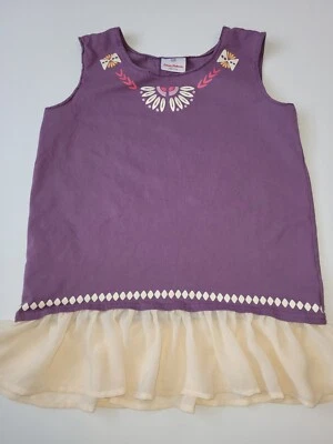 Camiseta sin mangas con volantes Hanna Andersson Peplum para niñas talla 150 (12) púrpura Foto 1 de 4