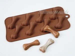 8 cell BONES Silicone Chocolate Mould Dog Sitter Pet Animal Lover Wax Resin Melt - Picture 1 of 2