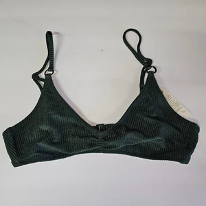 Aerie Swim Beach Babe Shine Rib Voop Bikini Top SMALL Sycamore Green - Picture 1 of 2