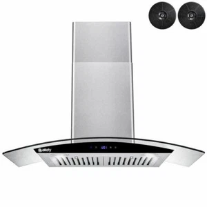 AKDY Wall Mount Range Hoods 30" 217 CFM Convertible Lighted in Stainless Steel - Picture 1 of 9