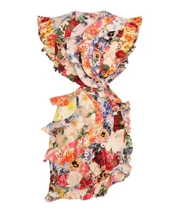 Mini Vestido Zimmermann Wonderland Volantes | Floral, Recortes, Sin Espalda, Seda/Lino - Imagen 1 de 11