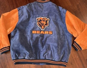Chicago Bears Jacke 2XL Leder Vintage Bomber Wilson Suede Carl Banks XxL - Bild 1 von 14