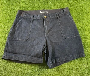 Lee Regular Fit Bermuda Mid Rise Shorts Women's 16M Black Performance Stretch  - Picture 1 of 12