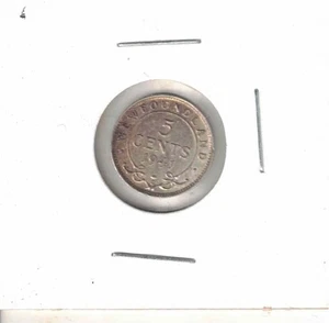 1941 Newfoundland King George VI Silver 5 cent coin Sterling 92.5 % pure RARE ! - Foto 1 di 2