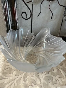 Vintage Mikasa SPUN SILK 10 1/2”Crystal Bowl~Frosted Swirl Sculpted Art~Germany - Picture 1 of 7