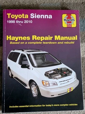 Manual de reparación Haynes 92090 se adapta a Toyota Sienna 1998 a 2010 Foto 1 de 2