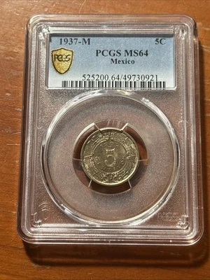 1937-M Mexico 5 Centavos - PCGS MS64 - Image 1 of 4