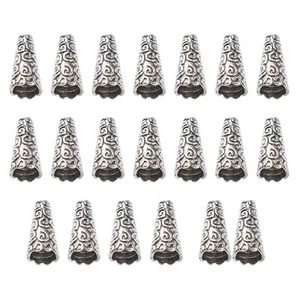 100 Pcs Flower Hat Accessories Alloy Bead Caps Jewelry Making Supplies - Picture 1 of 12