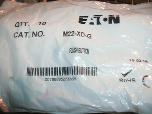 BAG OF 10 - EATON M22-XD-G FLUSH PUSH BUTTON - 5 AVAILABLE - Picture 1 of 2