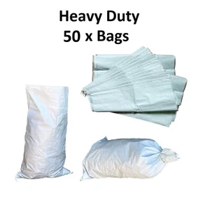 50 bolsas de escombros fuertes de polipropileno tejidas grandes y extra grandes bolsas de escombros fuertes - Imagen 1 de 5