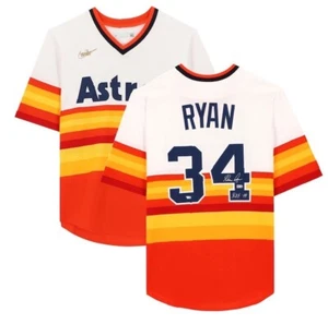 NOLAN RYAN Autographed "HOF 99" Astros Authentic Throwback Jersey FANATICS - Picture 1 of 5