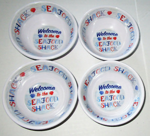 Melamine-Ware WELCOME TO THE SEAFOOD SHACK  DIPPING BOWLS 4" Diameter Set of 4