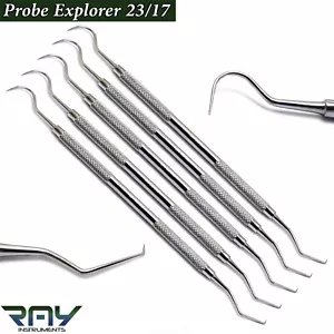 5 piezas de instrumentos de diagnóstico de doble extremo Dental Probe Explorer 23/17 - Imagen 1 de 4