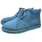 NEW Ugg 11 Neumel Light Blue Plush Boot Shearling Sheepskin Leather Lace Up 