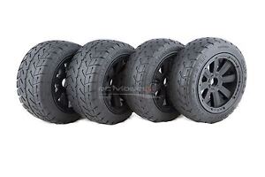 MadMax FULL Wheel Set, Black, On-Road Tyres for HPI Baja & KM Buggy