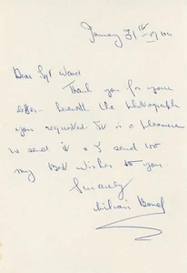 Lilian Bond - signierter handgeschriebener Brief von 1960 - Bild 1 von 1