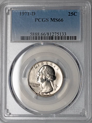 1971-D Washington Quarter PCGS MS66 Cover