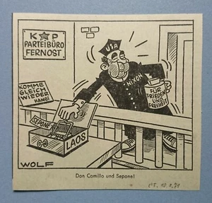 Old Display Tageblatt Coburg 10.03.71 Political Satire Politics Economy Wolf - Picture 1 of 2