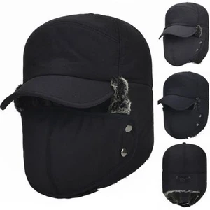 Winter Ski Windproof Thick Balaclava Earflap Hat Mask Cap Winter Bomber Hat - Picture 1 of 9