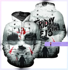 Jason Voorhees Friday The 13Th 3D HOODIE US SIZE ALL OVER PRINT BEST PRICE - Picture 1 of 3