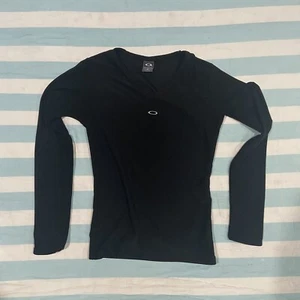 Vintage 90s Oakley Software Logo Rare Long Sleeve Small Black Made In USA - Picture 1 of 6