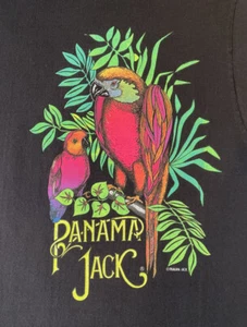 VTG Panama Jack T Shirt Men’s Sz L 43 Chest Parrots 2-Sided Single Stitch USA - Picture 1 of 12