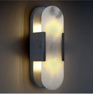 13.8 inch Modern Marble Sconces,Indoor Alabaster Wall Sconces, Wall Lightning - Picture 1 of 4