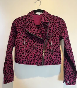DKNY Kids Girl’s Purple Leopard Denim Jacket Size L - Picture 1 of 9