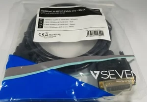 HDMI m to DVI-D m Cable Black 6.6ft / 2m V7 V7E2HDMIDVID-02M - Picture 1 of 8