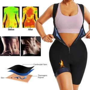 Women's Sauna Suit Sweat Jumpsuit Waist Trainer Slimming Sports Full Body Shaper - Picture 1 of 9