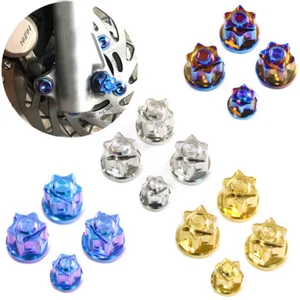 2 or 6 pcsTitanium Nuts M8|M10|M12|M14 Shut up CNC six star flower Nut 4 Color - Picture 1 of 14