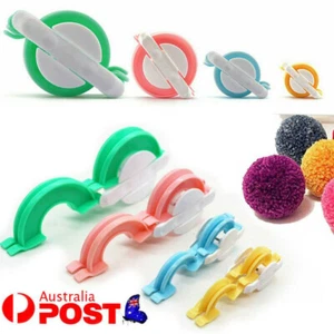 4 Pcs 4 Sizes pom pom maker Plastic Pompon Set Knitting Sewing Tools New - Picture 1 of 12