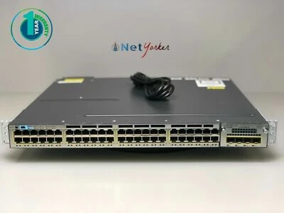 Cisco WS-C3750X-48PF-E 48 Port PoE Gigabit Switch W/C3KX-NM-1G- Fast Shipping - Image 1 of 4