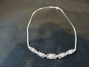 #434--ITALY STERLING SILVER CHOKER NECKLACE--925--NEW WITHOUT TAGS--BEAUTIFUL- - Picture 1 of 16