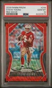 Tarjeta de fútbol americano Steve Young Panini Prizm 2019 ola roja grado #248 PSA 10 4/149 - Imagen 1 de 1